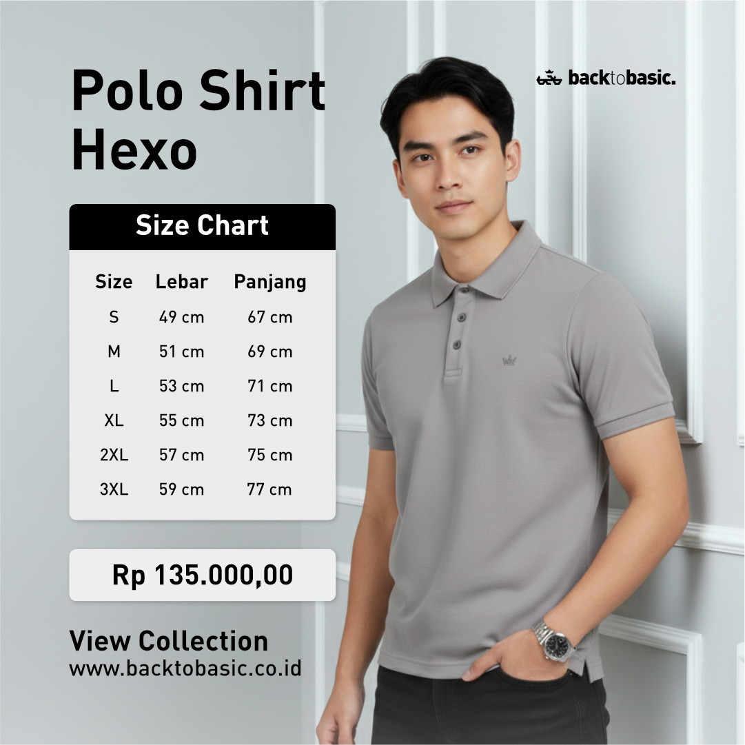 Polo Shirt Hexo Light Gray