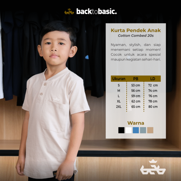 Kurta Basic Lengan Pendek Anak